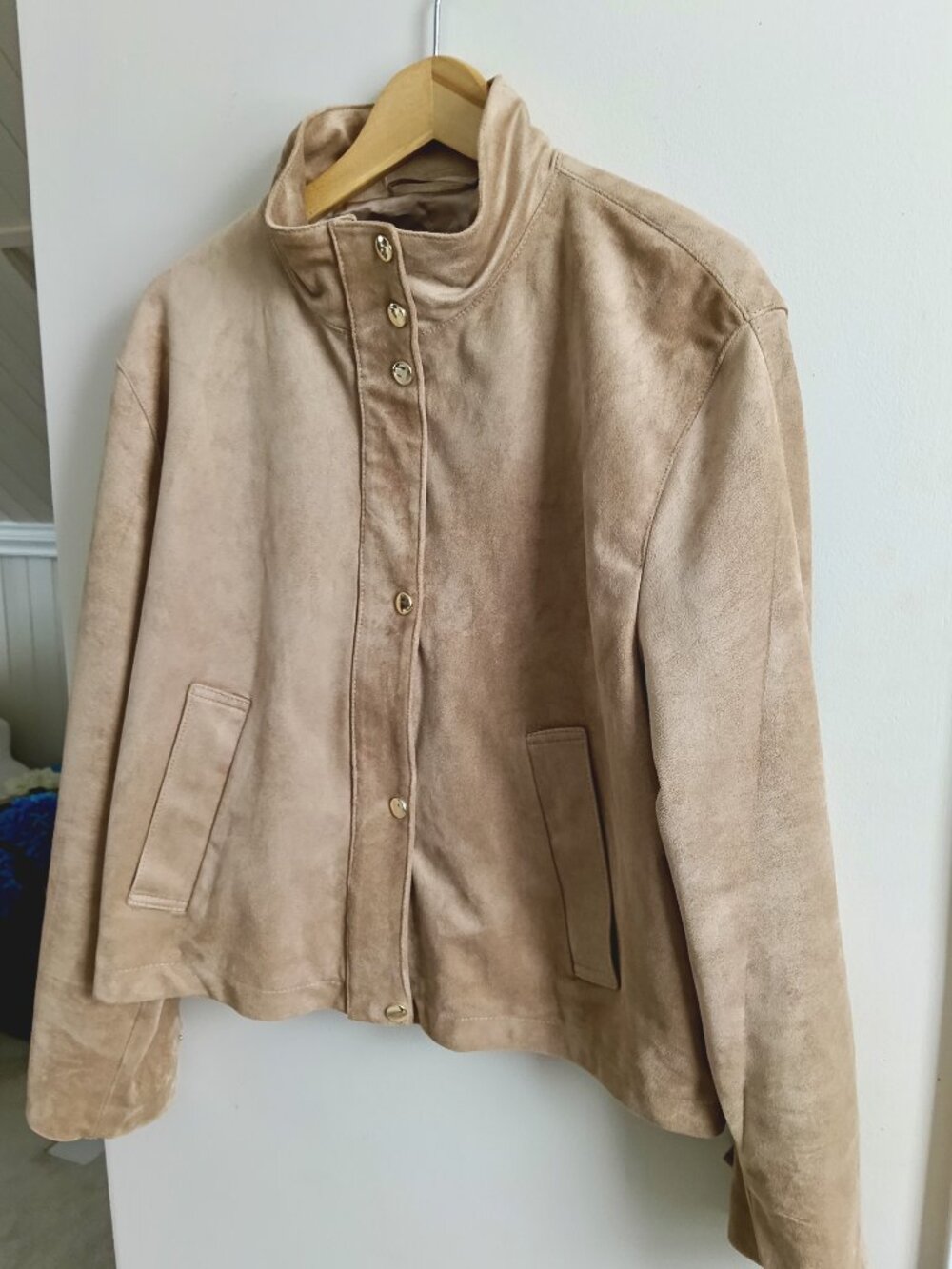 ZARA FAUX SUEDE HIGH-NECK BOMBER JACKET US XL - NWOT - Picture 2 of 16